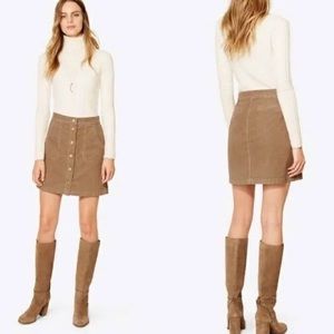 Tory Burch Luciano corduroy skirt 2 beach wood